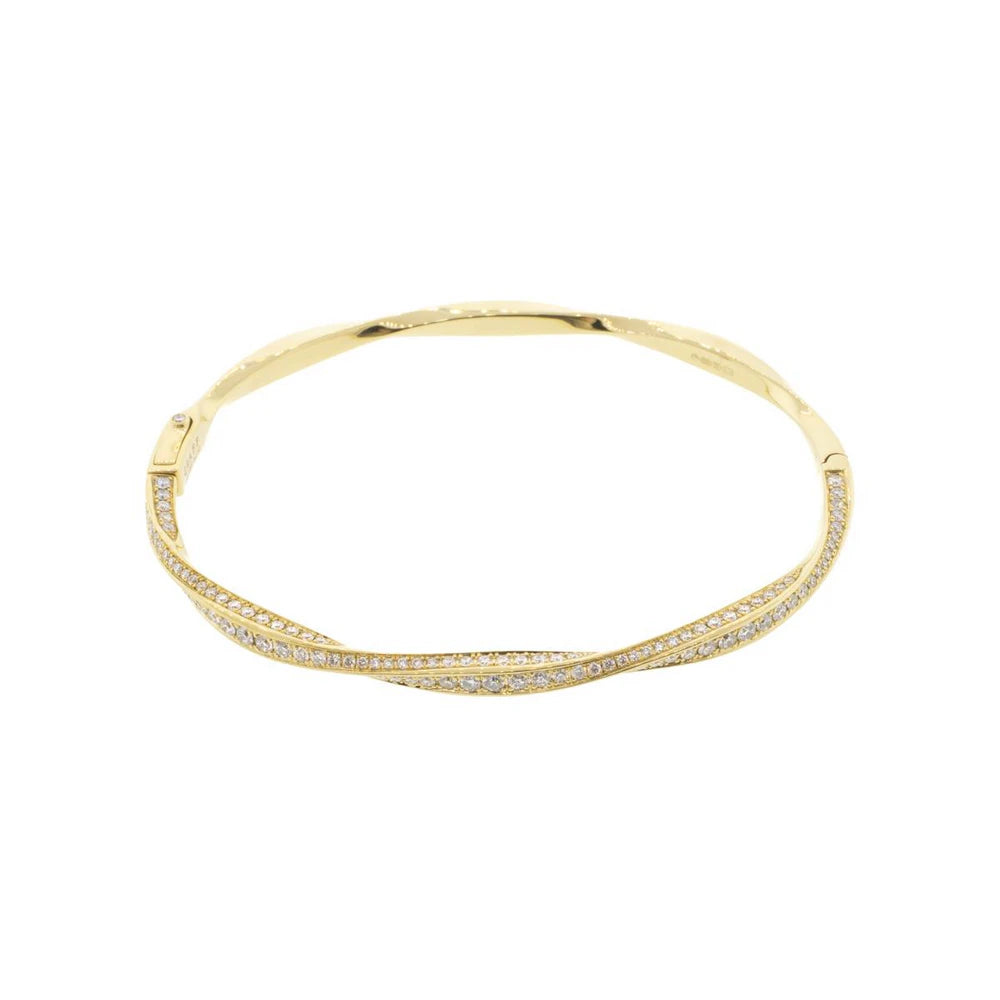 18K Yellow Gold Graff Diamond Hinge Bangle Bracelet