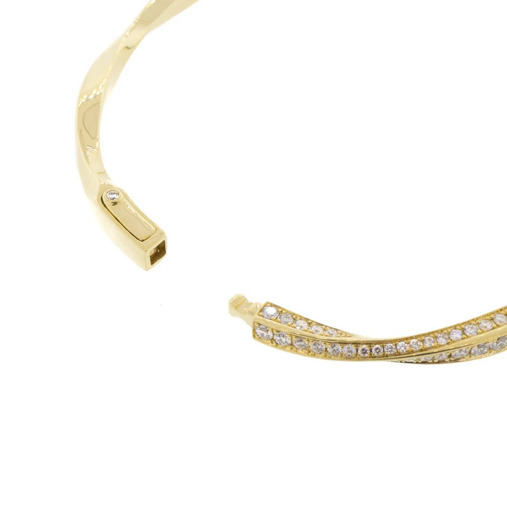 18K Yellow Gold Graff Diamond Hinge Bangle Bracelet