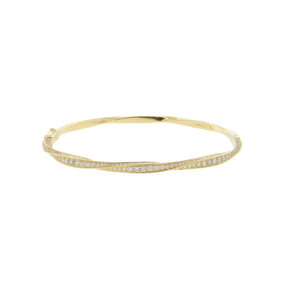 18K Yellow Gold Graff Diamond Hinge Bangle Bracelet
