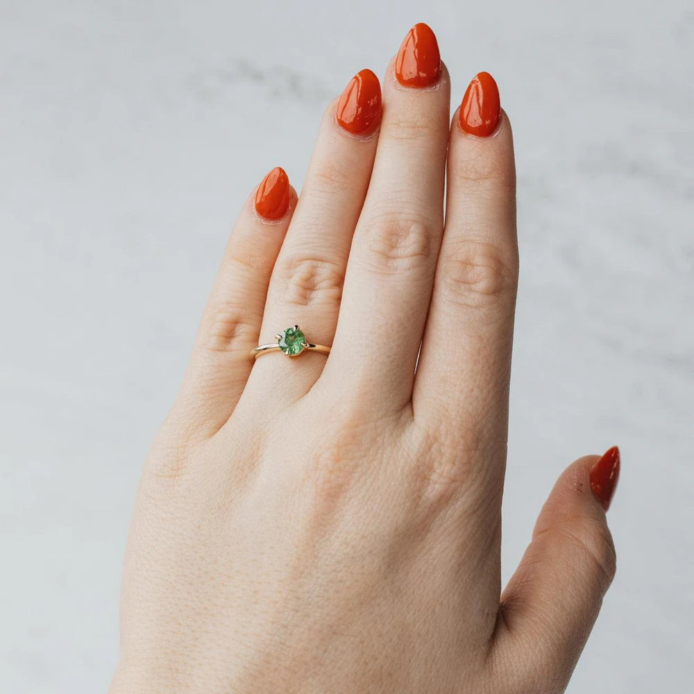 14K Yellow Gold 0.92ct Grossular Garnet Solitaire Ring