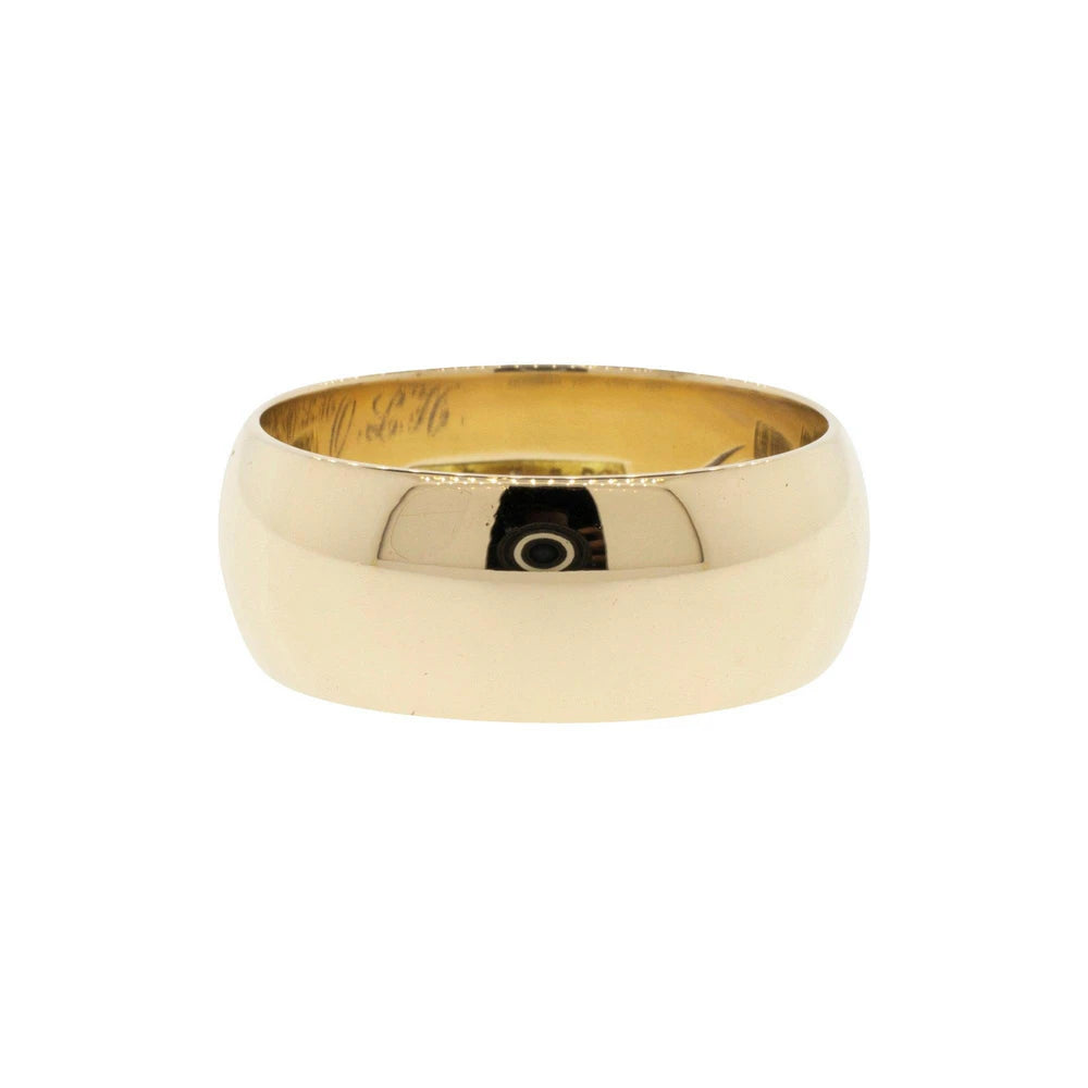 14k Yellow Gold Half Round Cigar Band