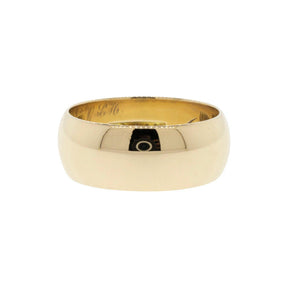 14k Yellow Gold Half Round Cigar Band