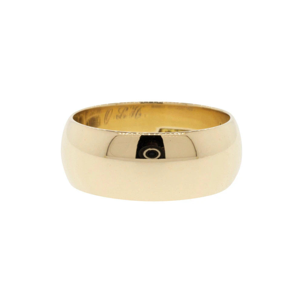 14k Yellow Gold Half Round Cigar Band