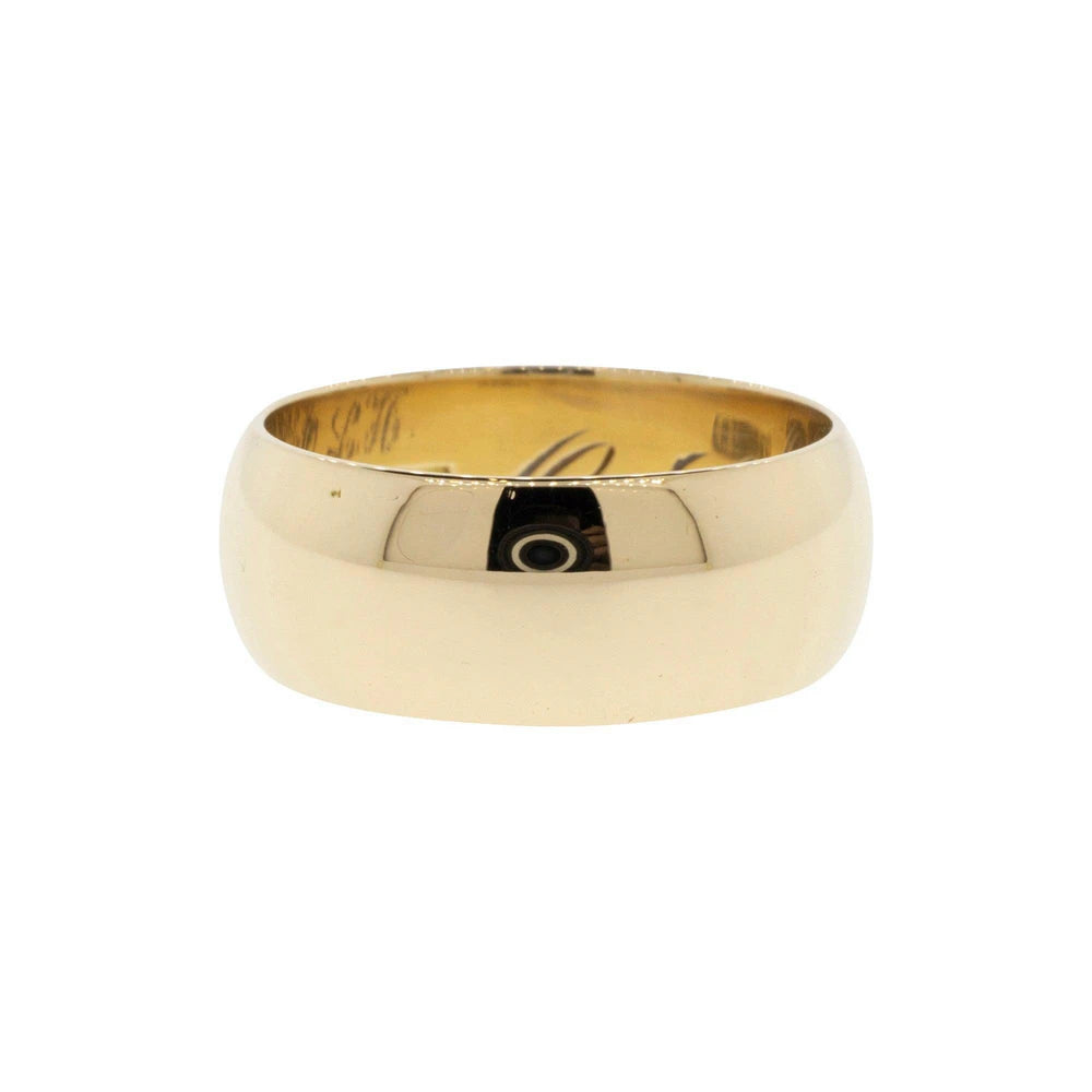 14k Yellow Gold Half Round Cigar Band