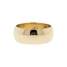 14k Yellow Gold Half Round Cigar Band