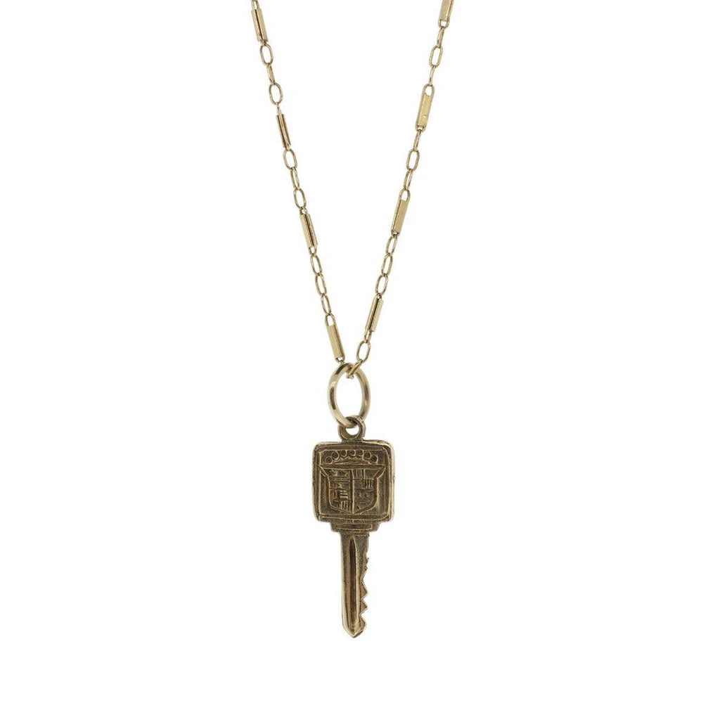 14K Yellow Gold Key Pendant Necklace
