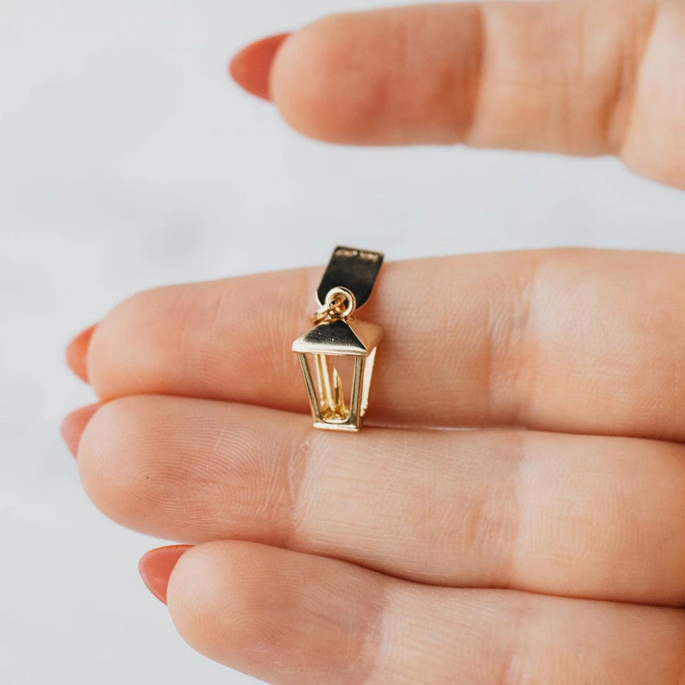 14K Yellow Gold Lantern Charm