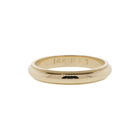 14K Yellow Gold 3mm Milgrain Wedding Band