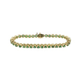 14K Yellow Gold Natural Emerald Tennis Bracelet