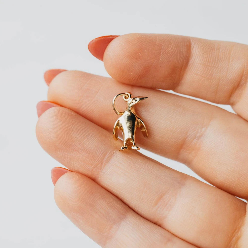14K Yellow Gold Penguin Charm