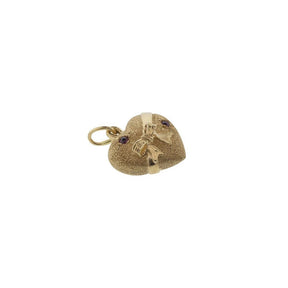 14K Yellow Gold Puffy Heart Charm