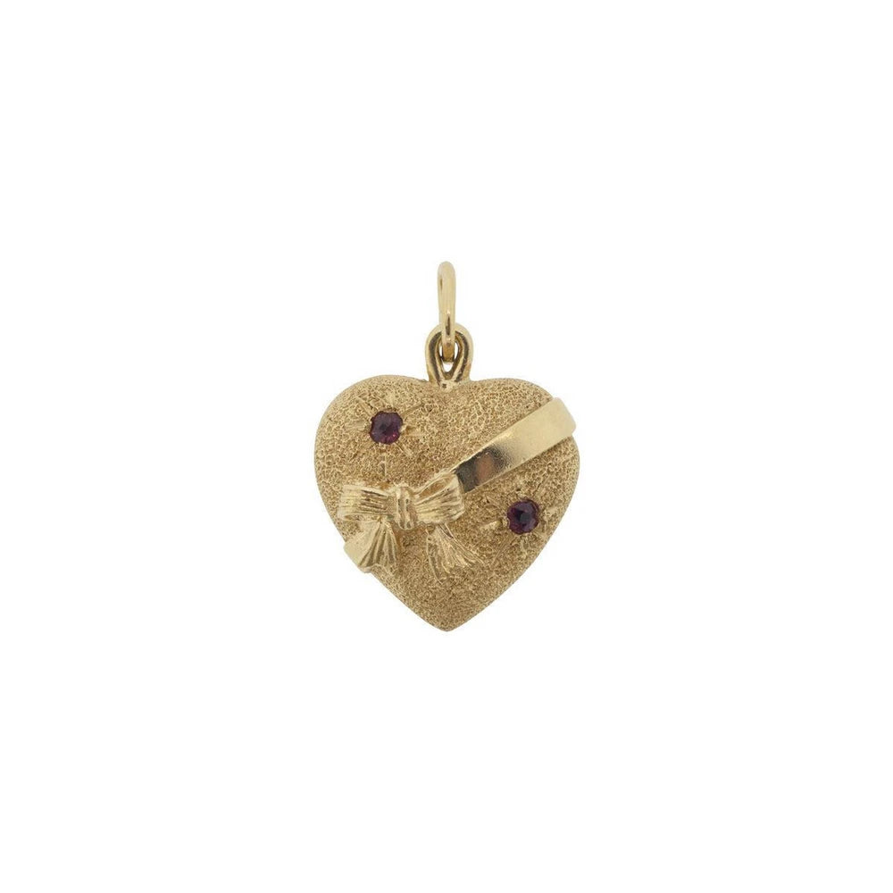 14K Yellow Gold Puffy Heart Charm
