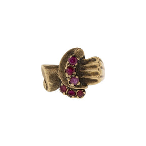 10K Yellow Gold Retro Ruby Ring