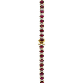 18k Yellow Gold 34.66ctw Ruby and Diamond Necklace