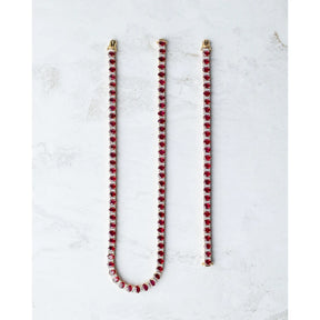 18k Yellow Gold 34.66ctw Ruby and Diamond Necklace