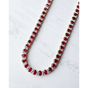 18k Yellow Gold 34.66ctw Ruby and Diamond Necklace