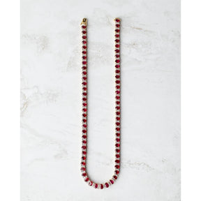 18k Yellow Gold 34.66ctw Ruby and Diamond Necklace