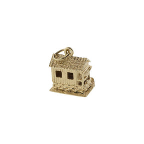 14K Yellow Gold Water Wheel Mill House Charm