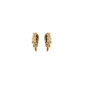 14K Yellow Gold Wing Stud Earrings