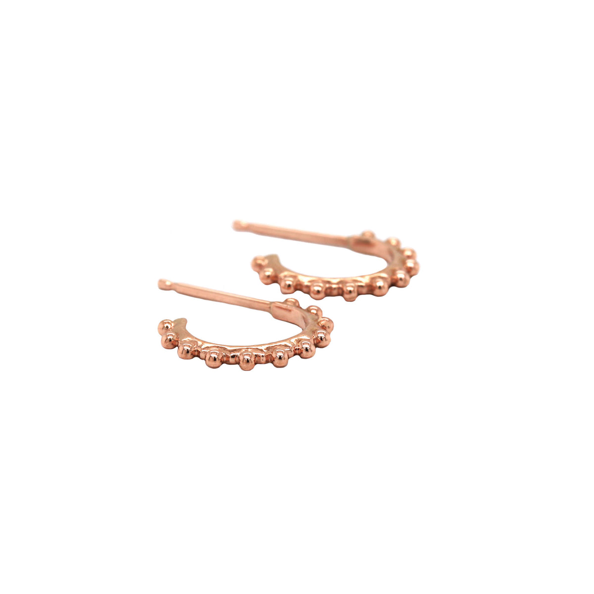 Beaded Rose Gold Hoop Earrings