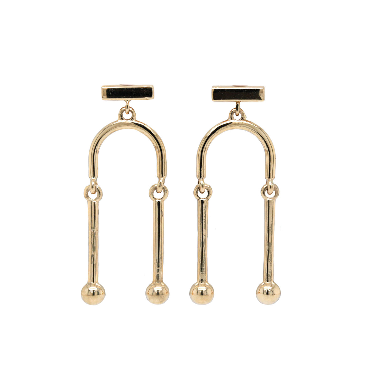 14K Yellow Gold Articulated Dangle Earrings