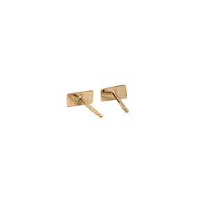 Geometric 14K Yellow Gold Bar Stud Earrings