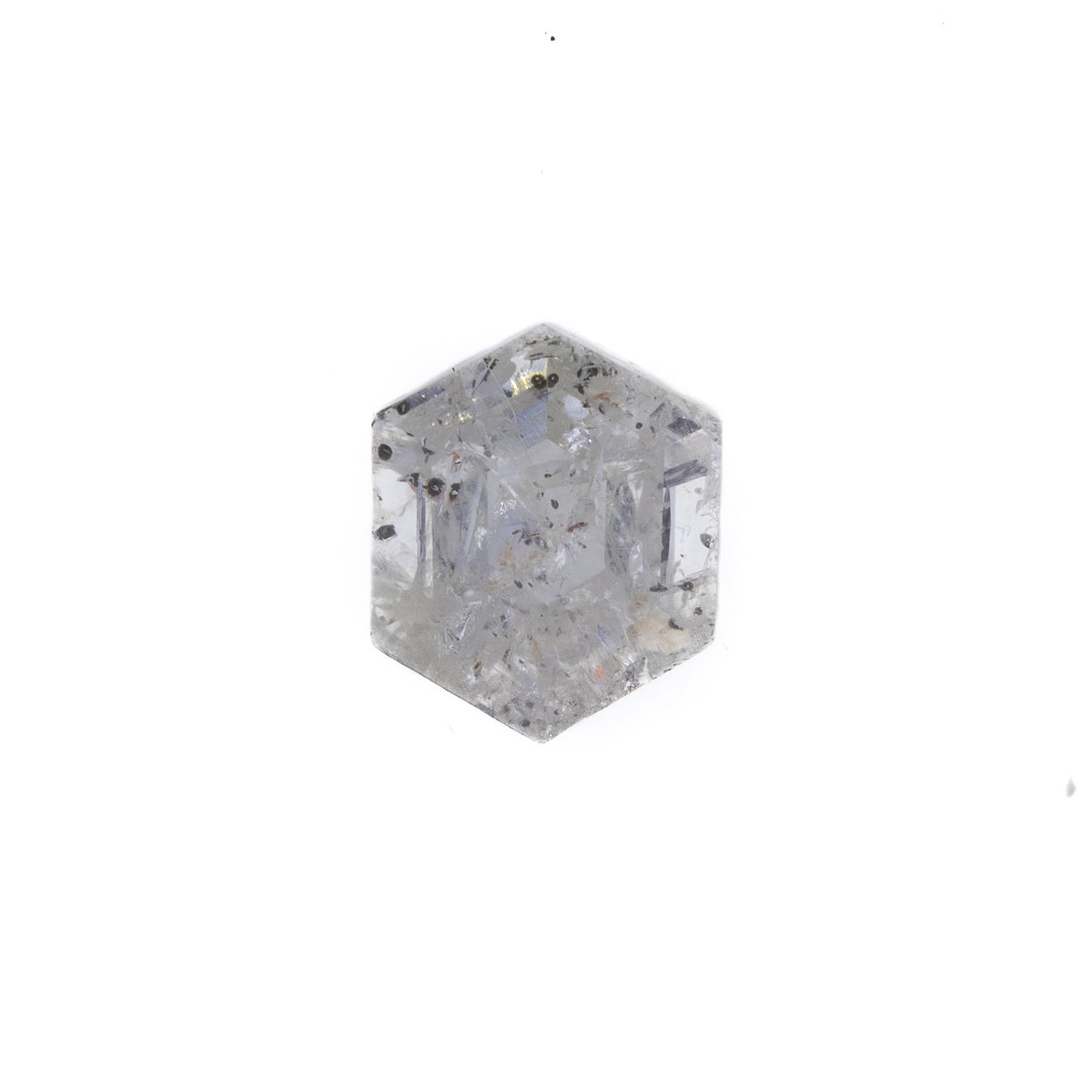 0.55ct Hexagon Rose Cut Salt & Pepper Diamond
