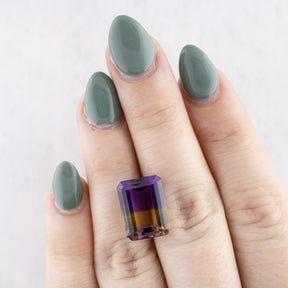 12.50ct Emerald Cut Natural Purple/Yellow Ametrine