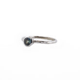Madagascar Teal Sapphire Stackable Ring