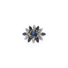Blue Sapphire &amp; Diamond White Gold Cluster Ring