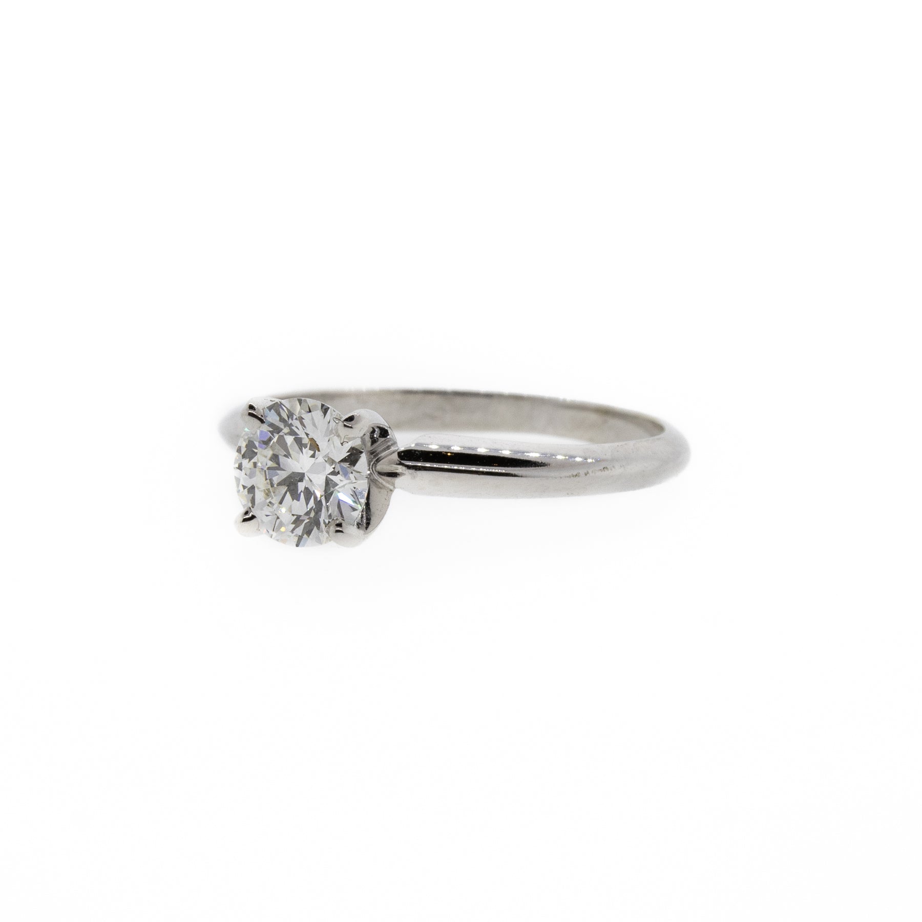 Four Prong Diamond White Gold Solitaire Ring