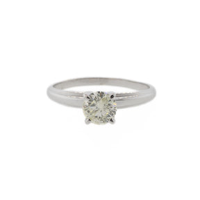 White Gold Four Prong Round Brilliant Solitaire Diamond Ring