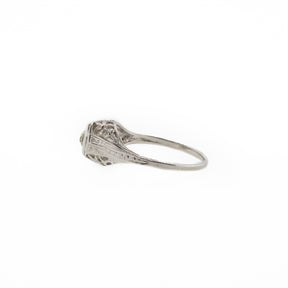 Old Mine Cut Art Deco Diamond Solitaire Ring