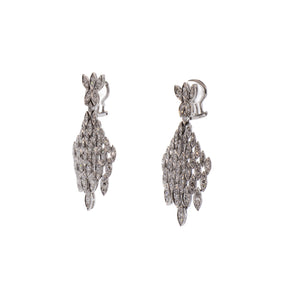 Art Deco Diamond Waterfall Dangle Earrings