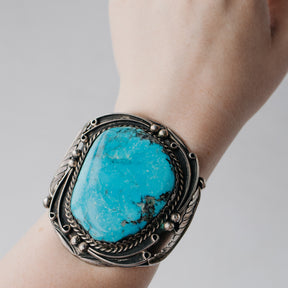 Sterling Silver James Mason Navajo Turquoise Cuff Bracelet