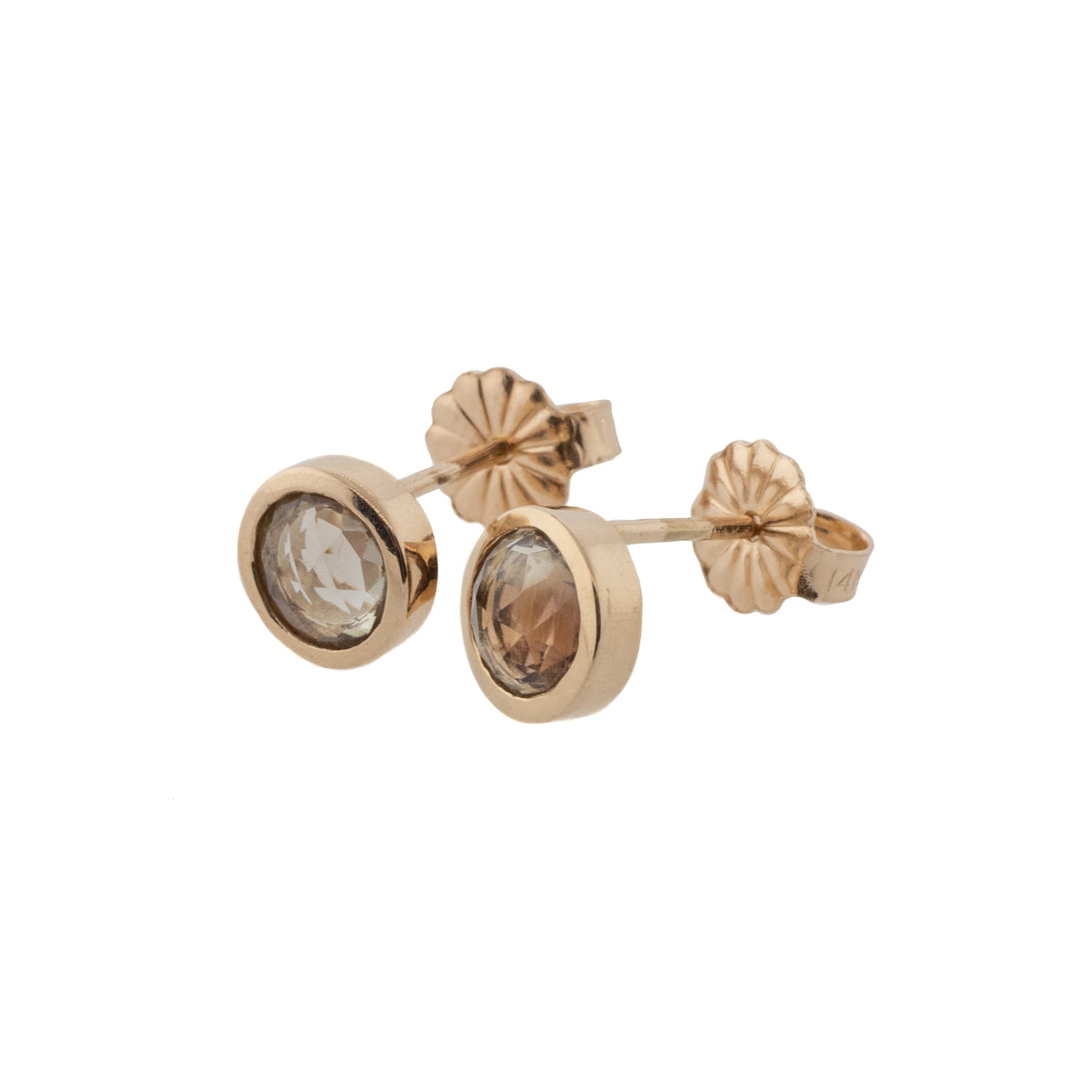 Rose Cut Oregon Sunstone Stud Earrings