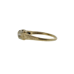 14K Yellow and White Gold Old Mine Diamond Ring