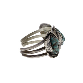 Sterling Silver Navajo 3-Stone Turquoise Cuff Bracelet