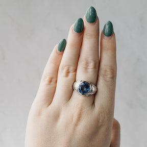GIA Certified Blue Lab Sapphire Ring