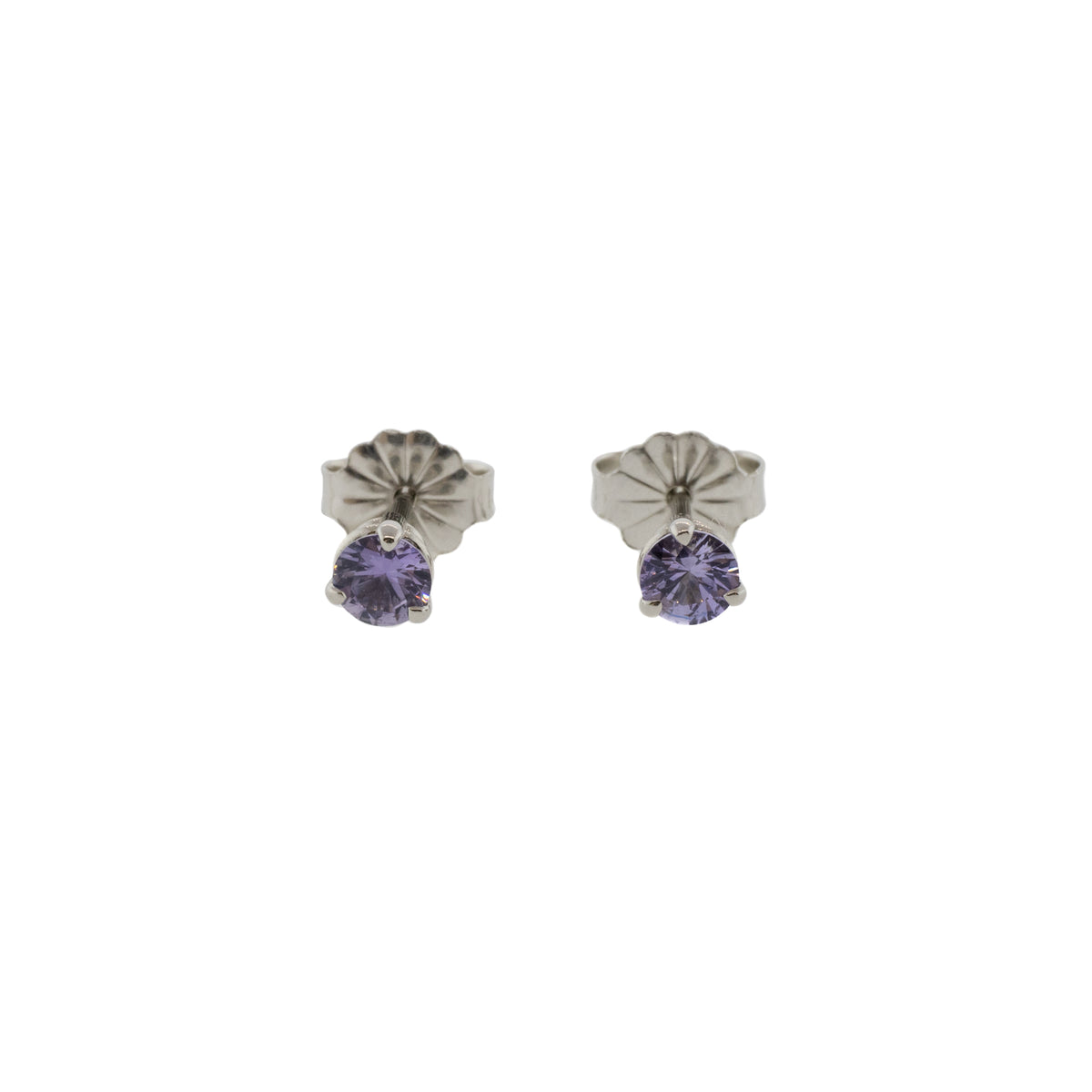 Lilac Sapphire Stud Earrings