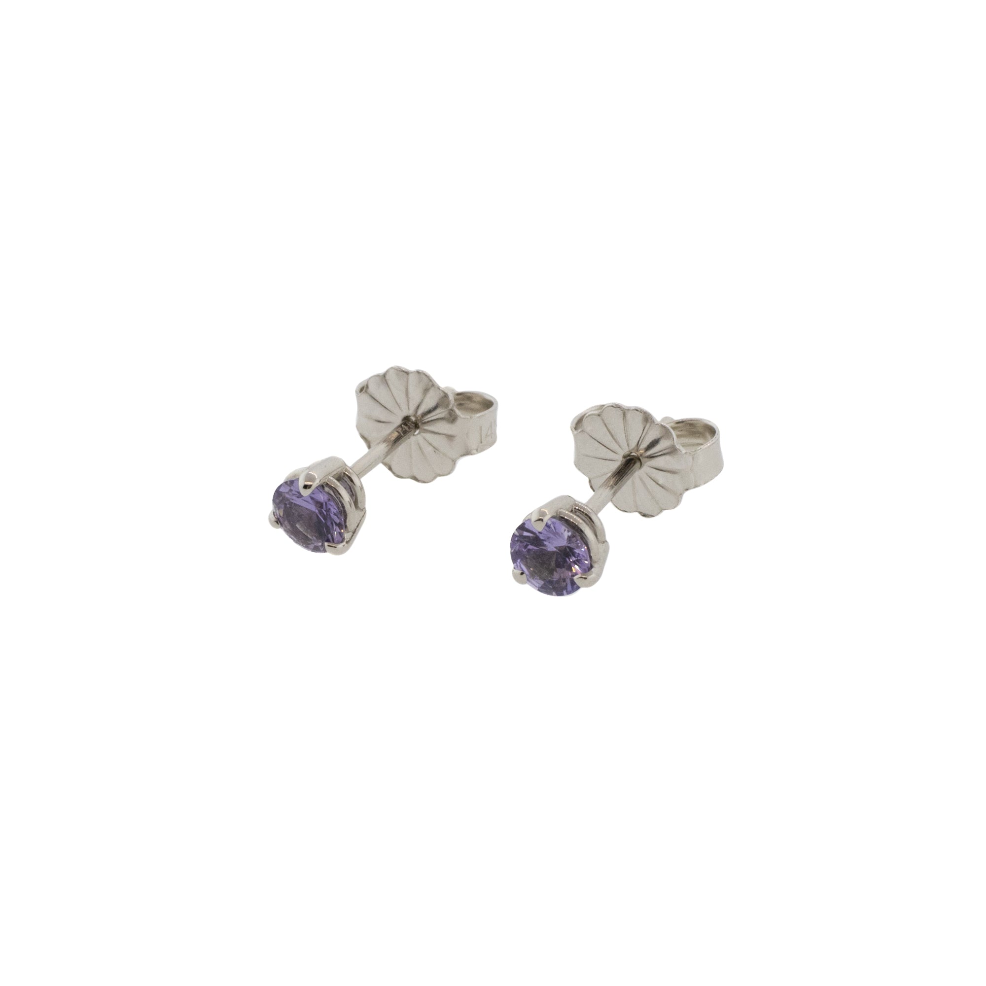 Lilac Sapphire Stud Earrings