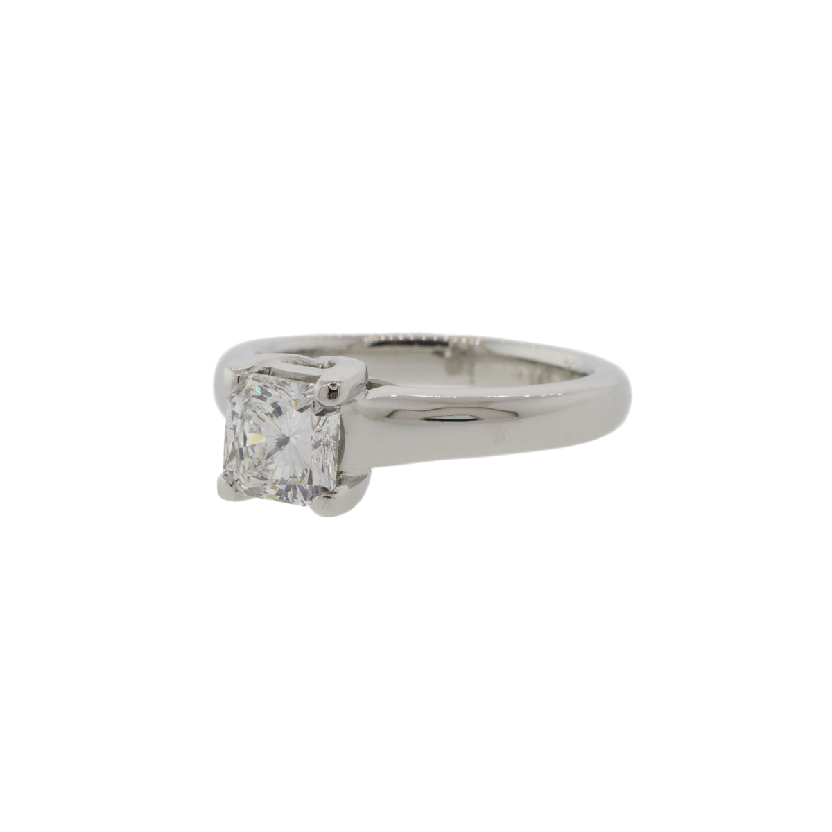 Platinum Radiant Cut Diamond Solitaire Ring