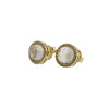 Cabochon Moonstone Bezel Set Stud Earrings