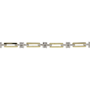 14K Yellow & White Gold Diamond Link Bracelet