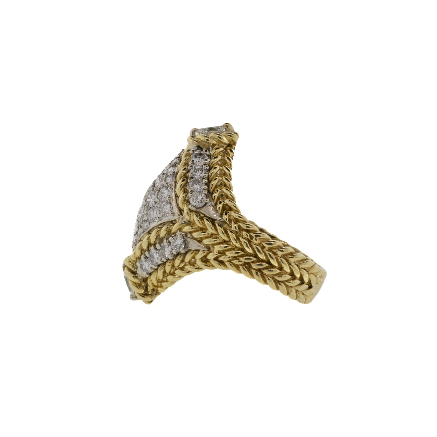 Mid-Century 2.50ctw Diamond Rope Style Ring