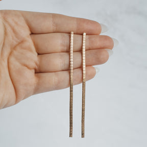 Rose Gold Articulated Dangle Line Earrings