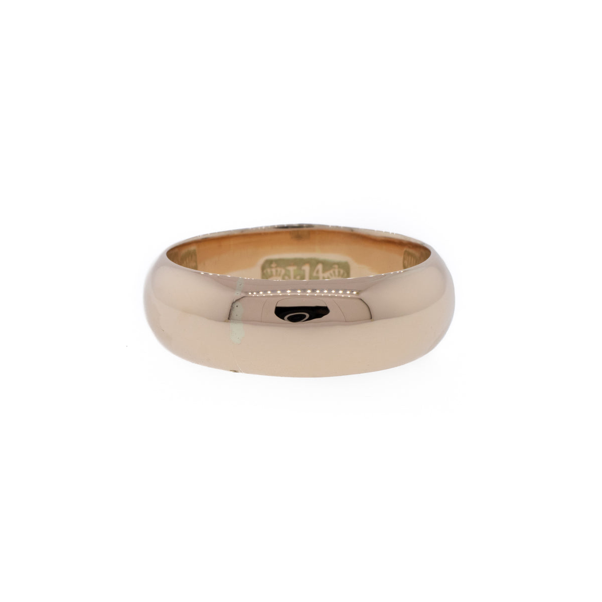 14K Yellow Gold Half Round Band