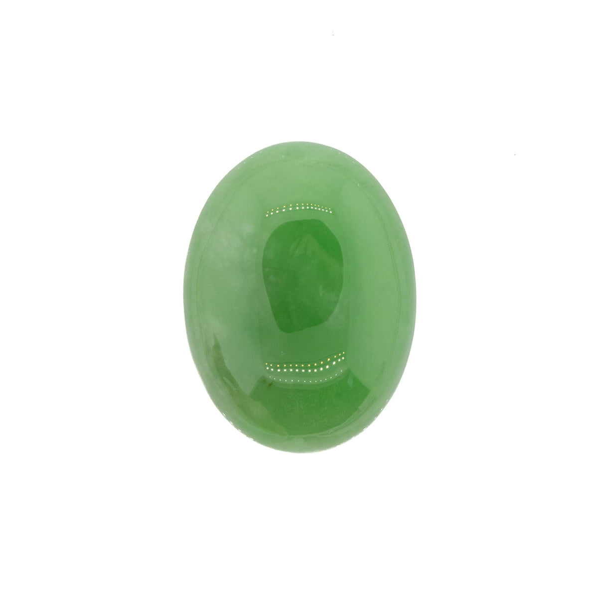8.26ct Oval Cabochon Cut Mottled Apple Green Jadeite Jade