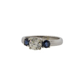-Diamond and Sapphire Three Stone Ring