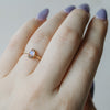 North/South Bezel Set Rainbow Moonstone Ring
